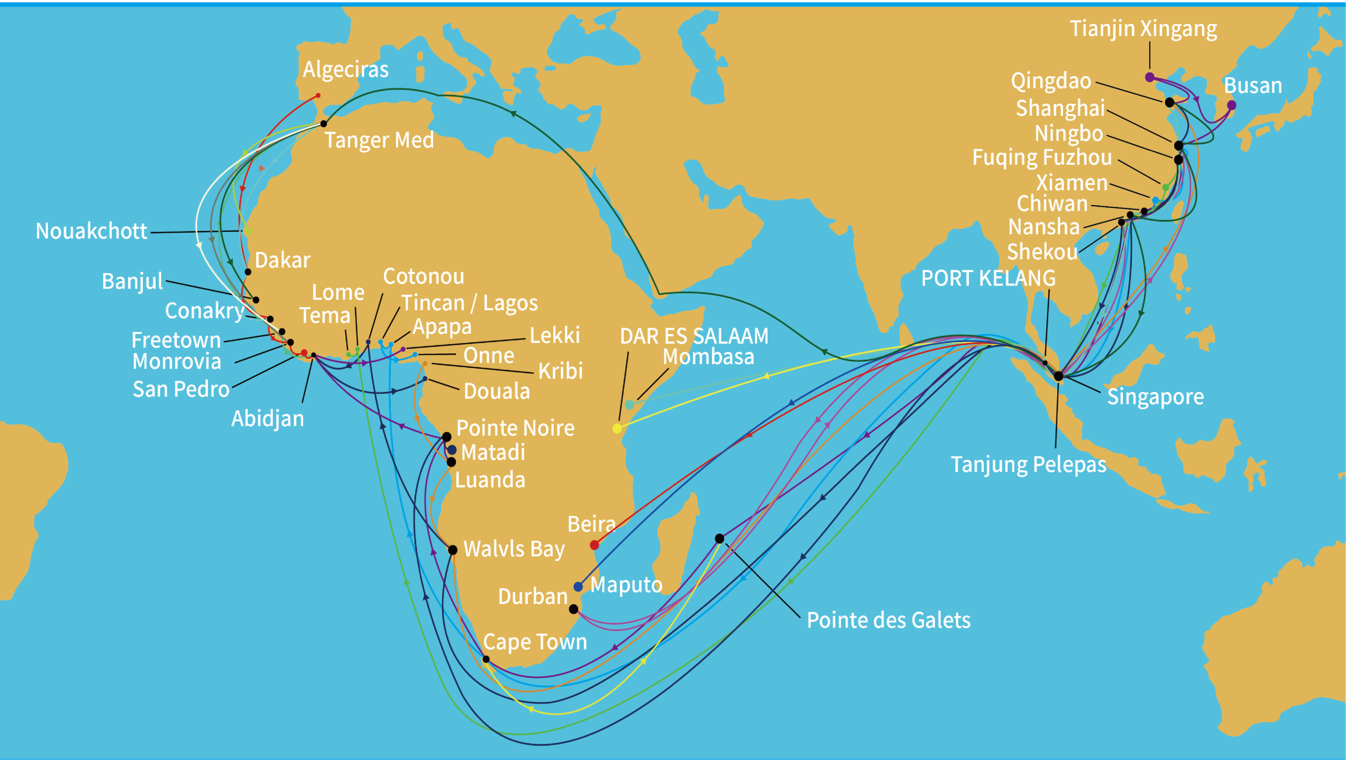2026 Kina-Afrika søfragtindeks v5 | 46 porte FCL/LCL/Break Bulk Q3